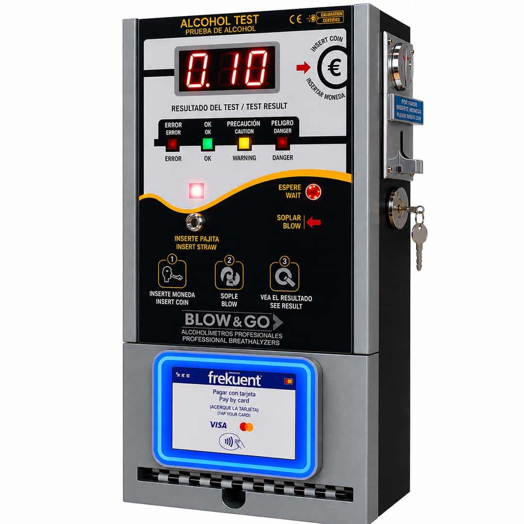 Alcoholímetro a Monedas Blow & Go CDP 4500 con sensor certificado