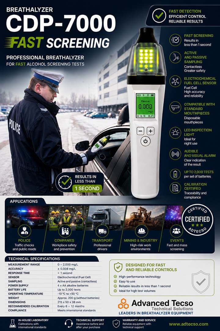 Alcoholímetro CDP 7000 Fast Screening