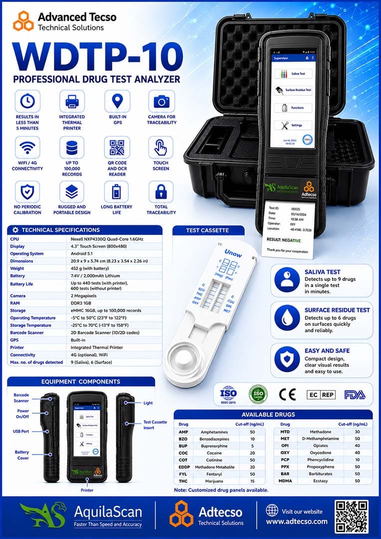 Analizador de Drogas profesional CDP WDTP-10