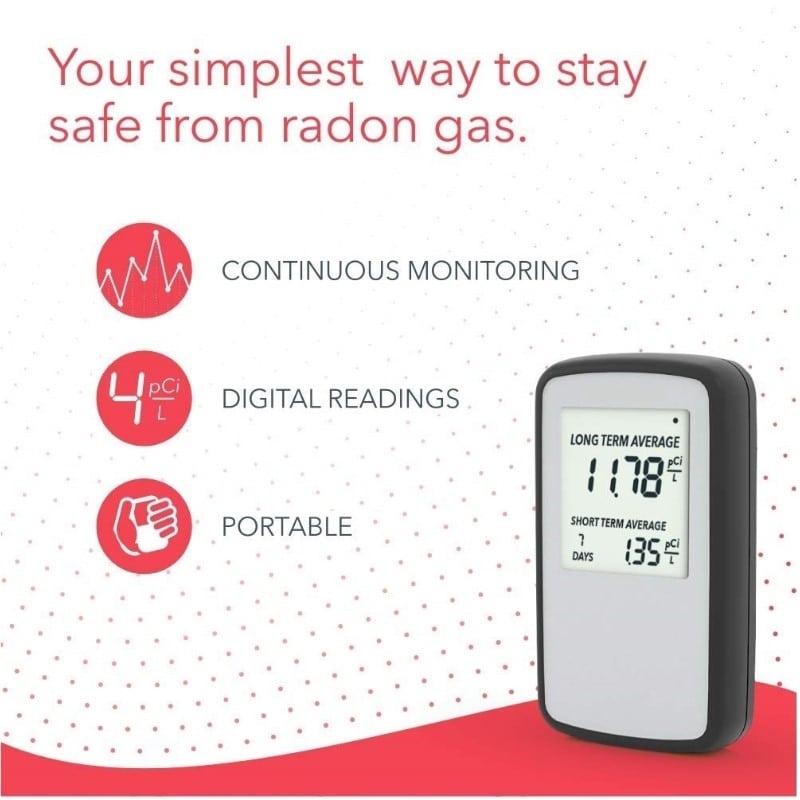 Detector y monitor digital de gas radón Corentium Home a pilas