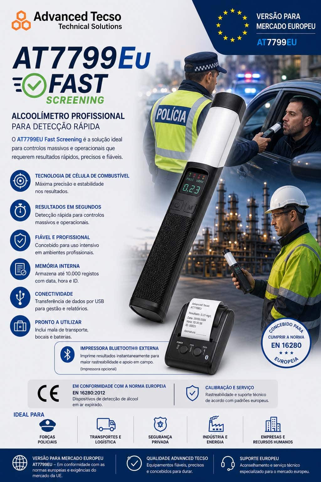 Alcoholimetro AT-7600 Fast Secreening