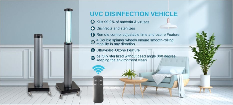 Lámpara UV-C de esterilización y purificación AT-UVC 120-200W transportable