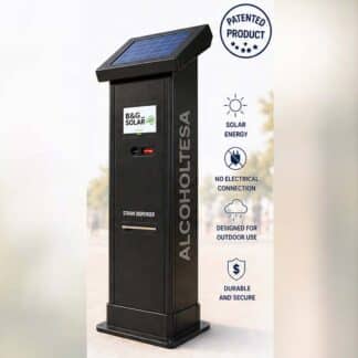 Alcoholímetro vending autónomo con placas solares para exteriores B&G-SOLAR