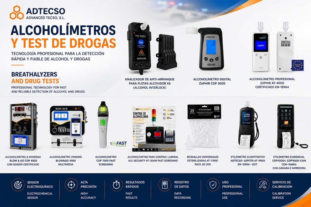 Alcoholímetros y test de drogas