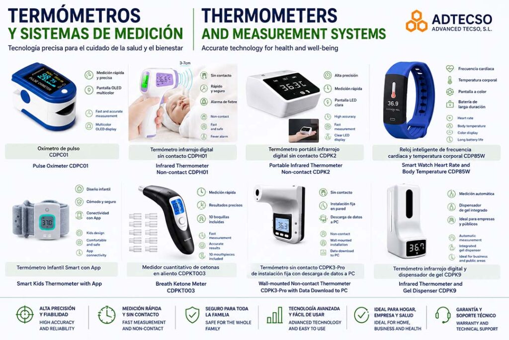 Termómetros y otros instrumentos de medición