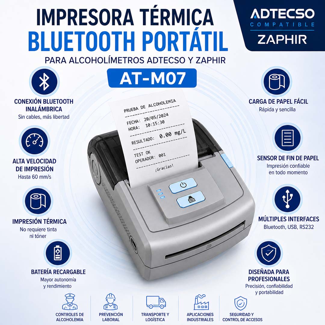 Impresora térmica bluetooth portátil AT-M07