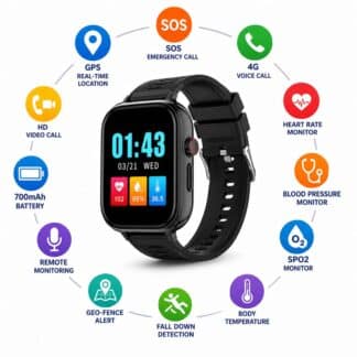 Smartwatch K-141 4G con localizacion GPS, monitor de estado de salud, SOS y voz bidireccional